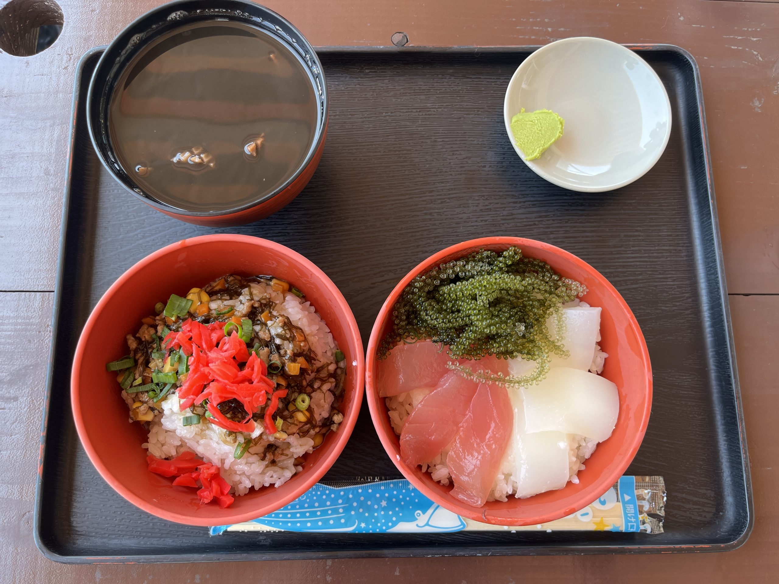 新鮮な魚介のランチ